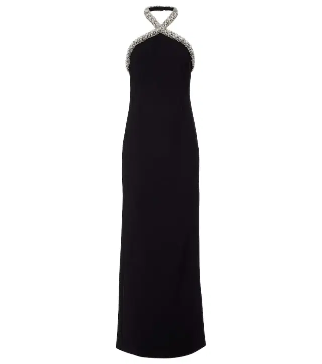 Simkhai Embellished halterneck crêpe gown