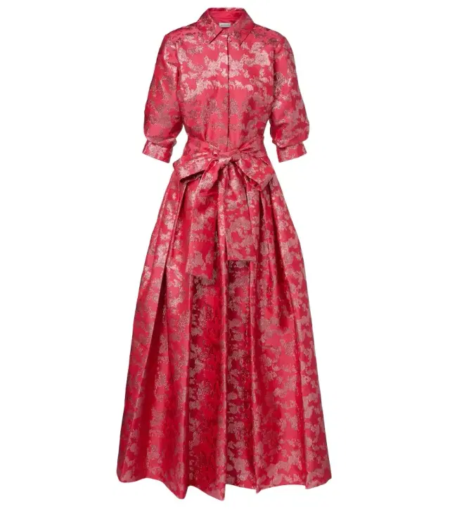 Julip belted jacquard gown