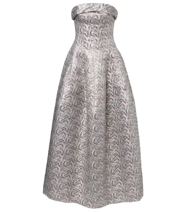 Simkhai Metallic-effect bustier gown