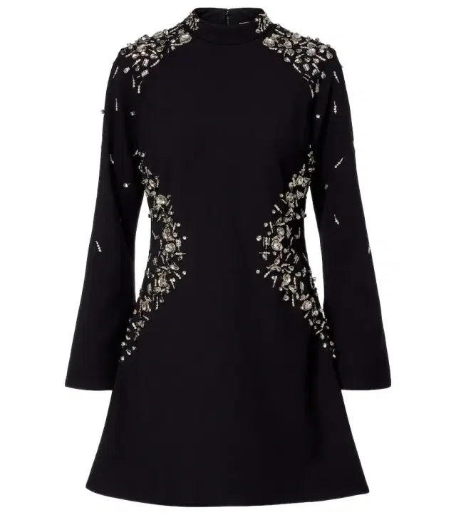 Carla embellished crêpe minidress