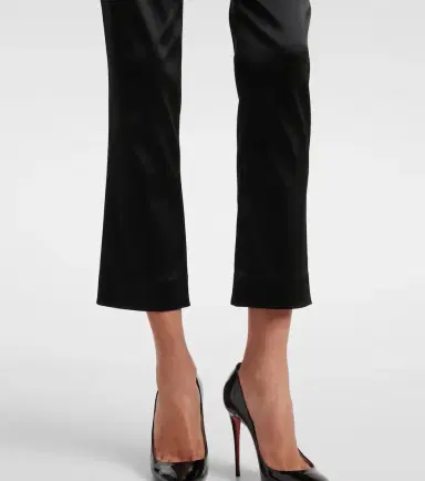 Veronica Beard Stila cropped high-rise satin slim pants | Thumbnail 4