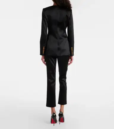 Veronica Beard Stila cropped high-rise satin slim pants | Thumbnail 5