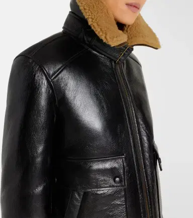 Veronica Beard Danika shearling-lined leather jacket | Thumbnail 3