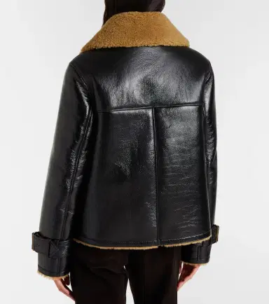 Veronica Beard Danika shearling-lined leather jacket | Thumbnail 4