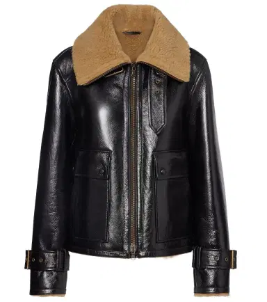 Veronica Beard Danika shearling-lined leather jacket | Thumbnail 1