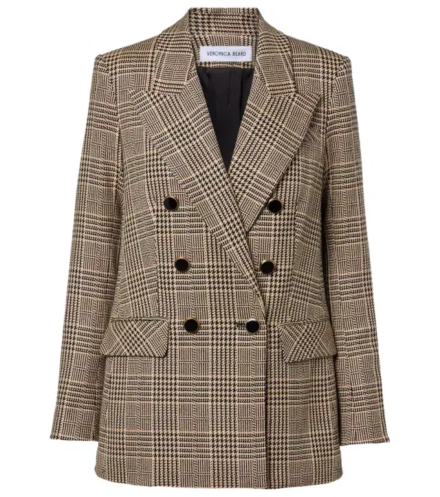 Veronica Beard Rhys Houndstooth double-breasted blazer