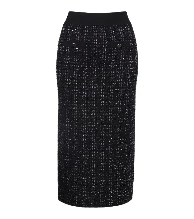 Corbin tweed midi skirt