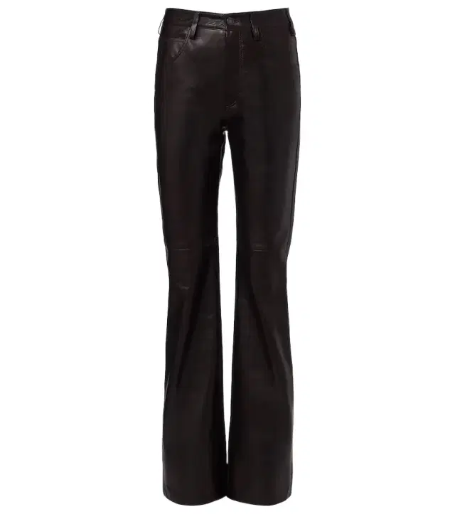 Leather bootcut pants