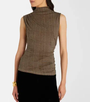 Veronica Beard Mylie houndstooth jersey top | Thumbnail 2