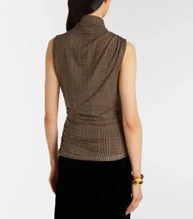 Veronica Beard Mylie houndstooth jersey top | Thumbnail 3