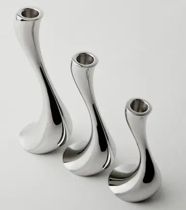 Georg Jensen Cobra set of 3 stainless steel candle holders by Constantin Wortmann | Thumbnail 3