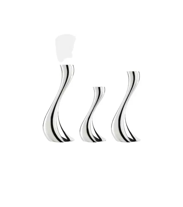 Georg Jensen Cobra set of 3 stainless steel candle holders by Constantin Wortmann