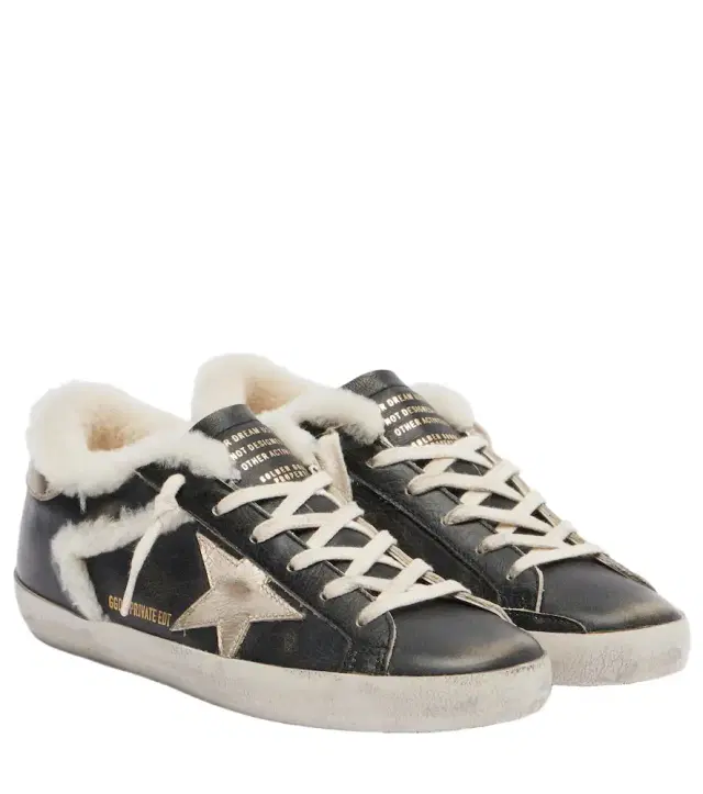Golden Goose Super-Star shearling-trimmed leather sneakers