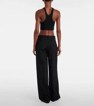 Calvin Klein Collection Pamela ribbed-knit cotton-blend crop top | Thumbnail 2