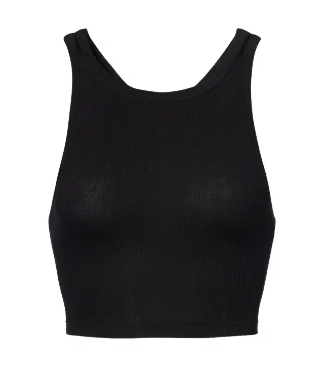 Pamela ribbed-knit cotton-blend crop top