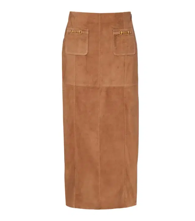 Rixo Edwina high-waist suede midi skirt