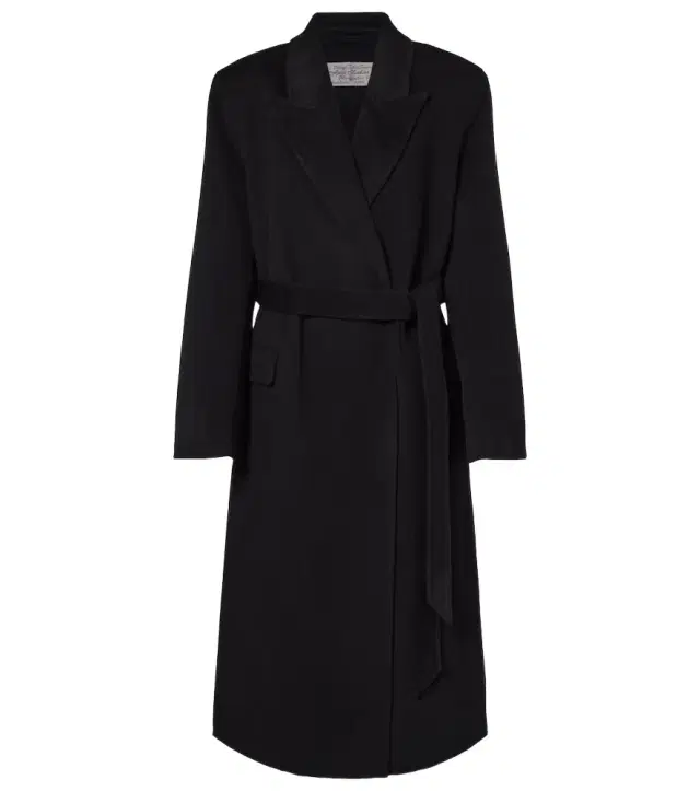 Wool and cashmere wrap coat