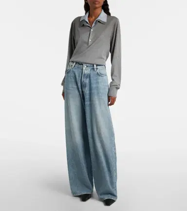 Acne Studios Crystal-embellished low-rise wide-leg jeans | Thumbnail 5 Acne Studios Crystal-embellished low-rise wide-leg jeans | Thumbnail 5