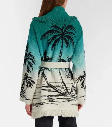 Alanui Wave Bloom fringed cotton-blend jacquard cardigan | Thumbnail 3 Alanui Wave Bloom fringed cotton-blend jacquard cardigan | Thumbnail 3