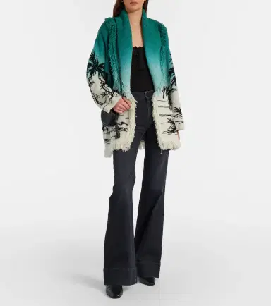 Alanui Wave Bloom fringed cotton-blend jacquard cardigan | Thumbnail 5 Alanui Wave Bloom fringed cotton-blend jacquard cardigan | Thumbnail 5