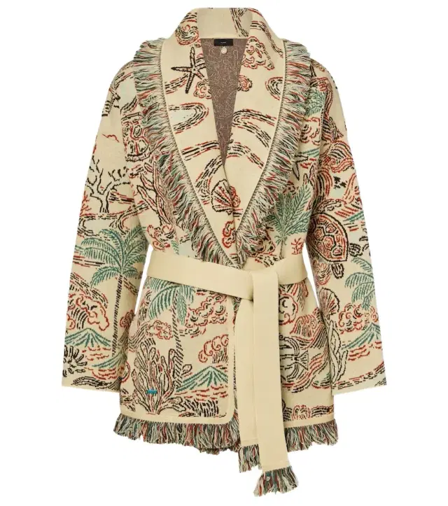 Alanui Sketched By The Sea wool cardigan