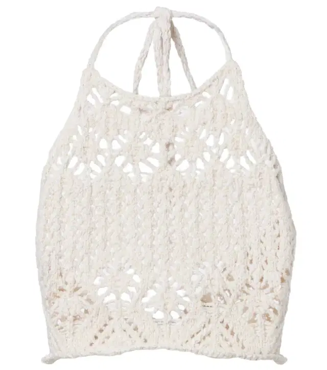 Alanui Lagoon Romance cotton-blend crochet crop top