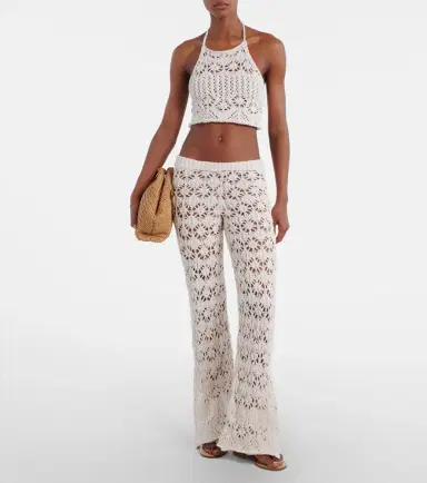 Alanui Lagoon Romance crochet flared pants | Thumbnail 4