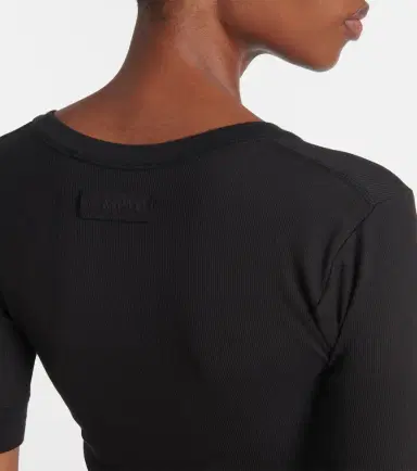 Calvin Klein Collection Ribbed-knit cotton-blend top | Thumbnail 5