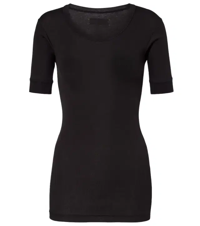 Ribbed-knit cotton-blend top
