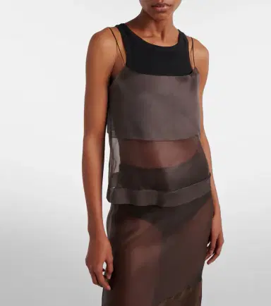 Calvin Klein Collection Carmen sheer silk camisole | Thumbnail 3
