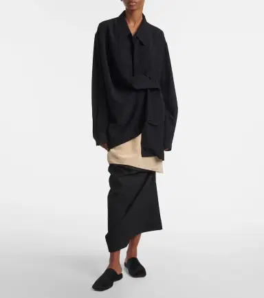 Calvin Klein Collection Tyler layered wool and silk maxi skirt | Thumbnail 2 Calvin Klein Collection Tyler layered wool and silk maxi skirt | Thumbnail 2