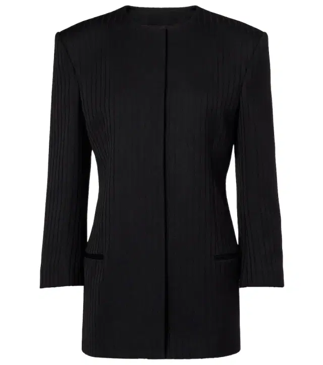 Ribbed-knit wool blazer