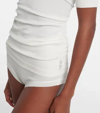 Calvin Klein Collection Ribbed-knit cotton-blend top | Thumbnail 3
