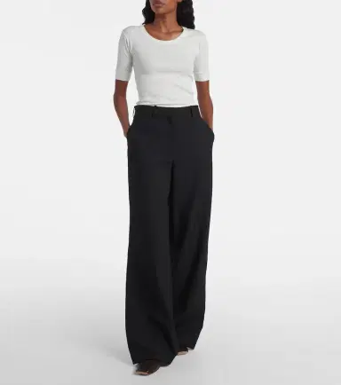 Calvin Klein Collection Ribbed-knit cotton-blend top | Thumbnail 6