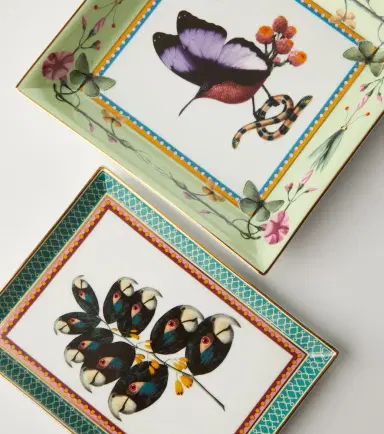 La DoubleJ Butterbird porcelain decorative tray by Beto Val | Thumbnail 3