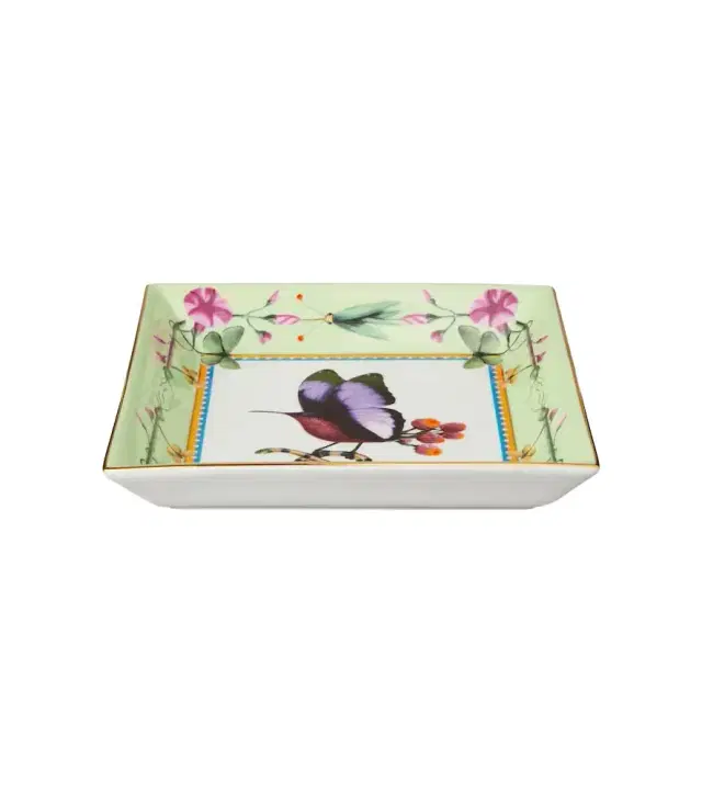 La DoubleJ Butterbird porcelain decorative tray by Beto Val