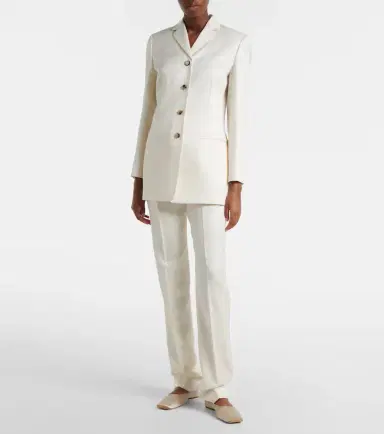 Calvin Klein Collection Lucia high-rise wool and silk slim pants | Thumbnail 4 Calvin Klein Collection Lucia high-rise wool and silk slim pants | Thumbnail 4