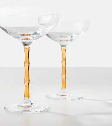 La DoubleJ Bamboo set of 2 crystal champagne coupes | Thumbnail 2
