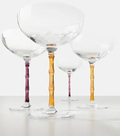 La DoubleJ Bamboo set of 2 crystal champagne coupes | Thumbnail 3