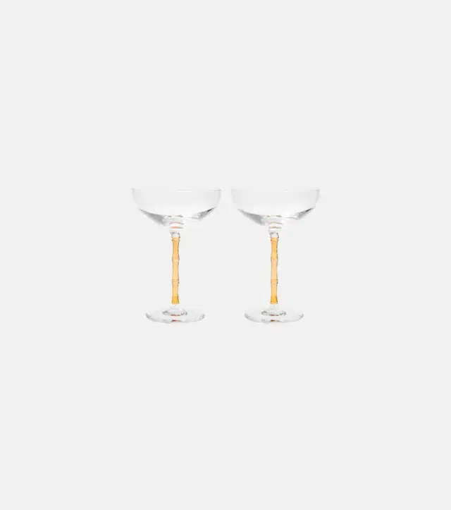 La DoubleJ Bamboo set of 2 crystal champagne coupes