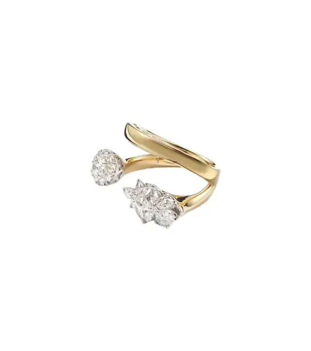 Golden Strada 18kt yellow and white gold ring with diamonds
