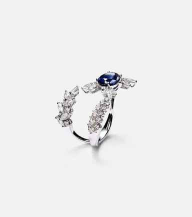 YEPREM Reign Supreme 18kt white gold ring with diamonds and sapphire | Thumbnail 2