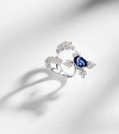 YEPREM Reign Supreme 18kt white gold ring with diamonds and sapphire | Thumbnail 5