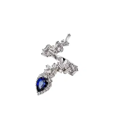 YEPREM Reign Supreme 18kt white gold ring with diamonds and sapphire | Thumbnail 1 YEPREM Reign Supreme 18kt white gold ring with diamonds and sapphire | Thumbnail 1