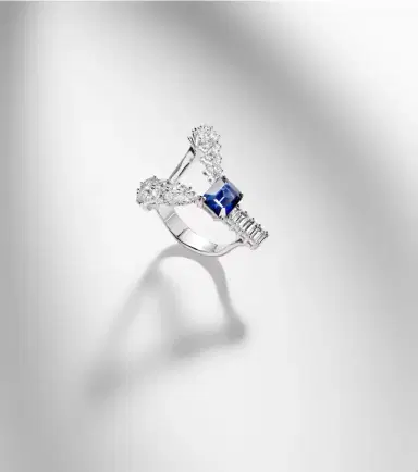 YEPREM Reign Supreme 18kt white gold ring with sapphire and diamonds | Thumbnail 5
