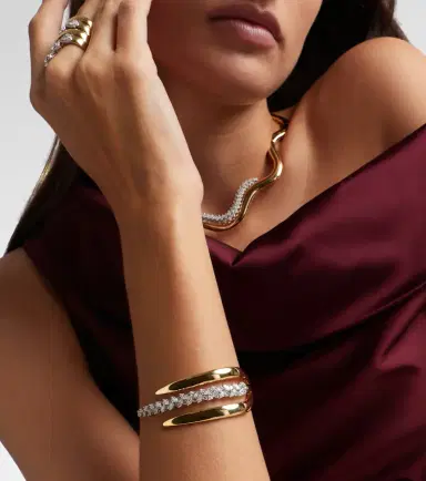 YEPREM Golden Strada 18kt yellow and white gold cuff bracelet with diamonds | Thumbnail 2 YEPREM Golden Strada 18kt yellow and white gold cuff bracelet with diamonds | Thumbnail 2