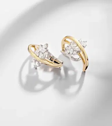 YEPREM Golden Strada 18kt yellow and white gold earrings with diamonds | Thumbnail 5 YEPREM Golden Strada 18kt yellow and white gold earrings with diamonds | Thumbnail 5