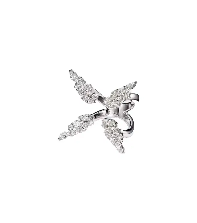 Yeprem Y-Not 18kt white gold ring with diamonds
