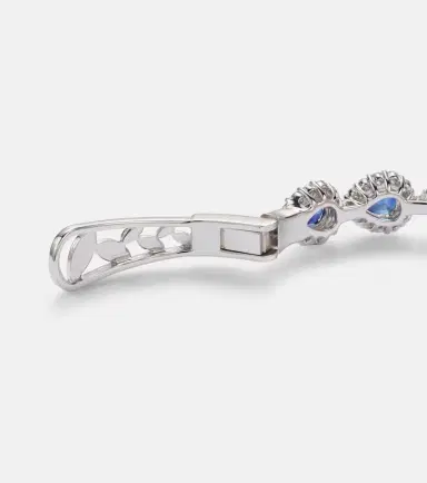 YEPREM Reign Supreme 18kt white gold cuff bracelet with diamonds and sapphires | Thumbnail 6