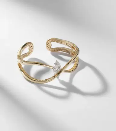 YEPREM Golden Strada 18kt yellow and white gold cuff bracelet with diamonds | Thumbnail 4 YEPREM Golden Strada 18kt yellow and white gold cuff bracelet with diamonds | Thumbnail 4